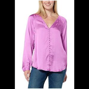 La Joie Women's Button Front Top Violet - Regular